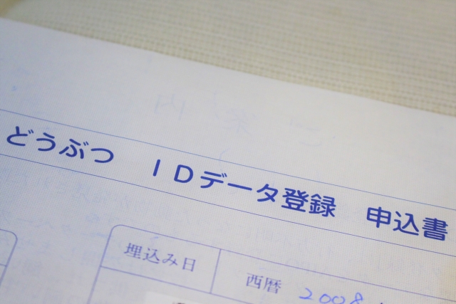 マイクロチップの申請書
